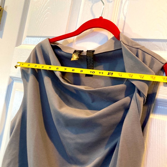 Lukastyle Gray Dress w/one Shoulder Twist Sz L - Picture 4 of 11